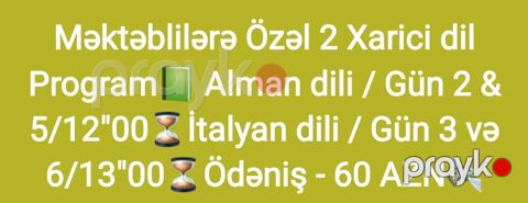Məktəblilərə Özəl 2 Xarici dil kampaniyası — Bakı