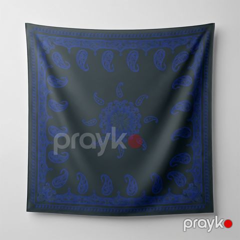 Kəlağayı qadınlar üçün Süsən, ipək, qara, 150x150 sm — Bakı