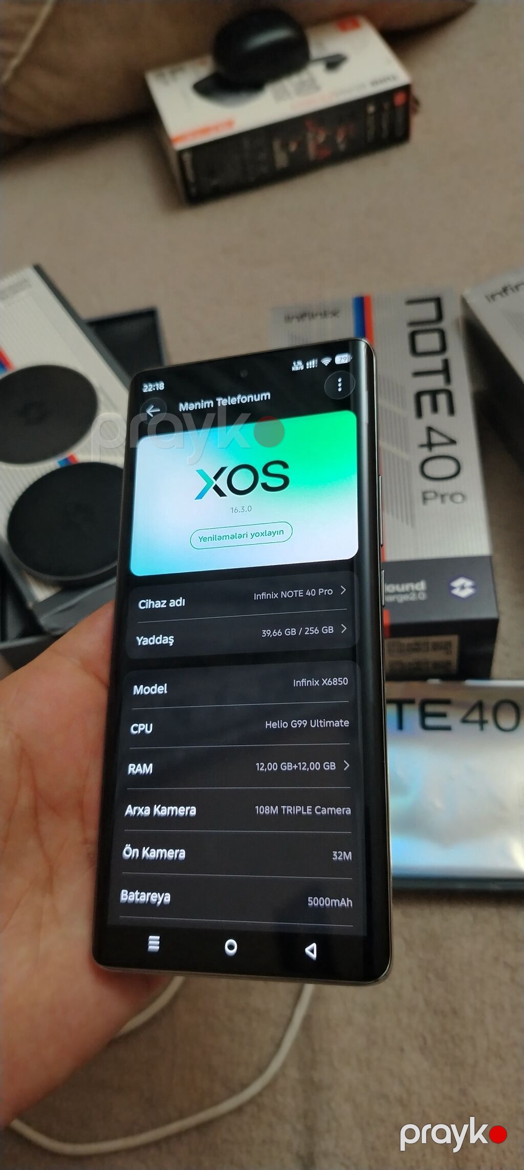 Infinix Note 40 Pro, 256 GB, rəng - Qızılı, Simsiz şarj — Infinix, Sumqayıt (5)