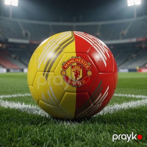 Futbol topu BYP, United, Sarı/Qırmızı, ölçü 5 — Bakı