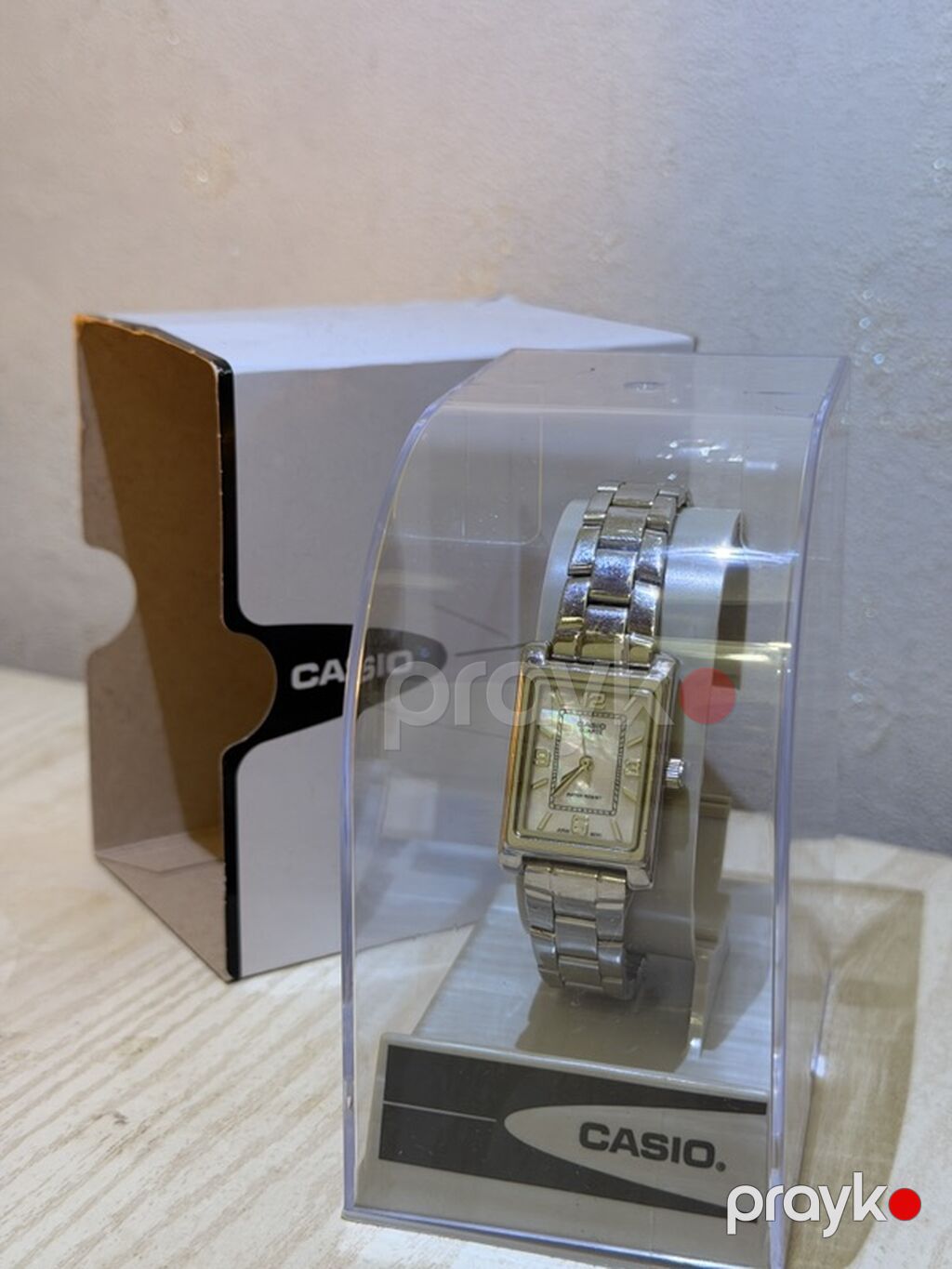 Casio qadın qol saatı – zərif düzbucaqlı korpus və metal qolbaqla — Qol saatları, Digah (2)