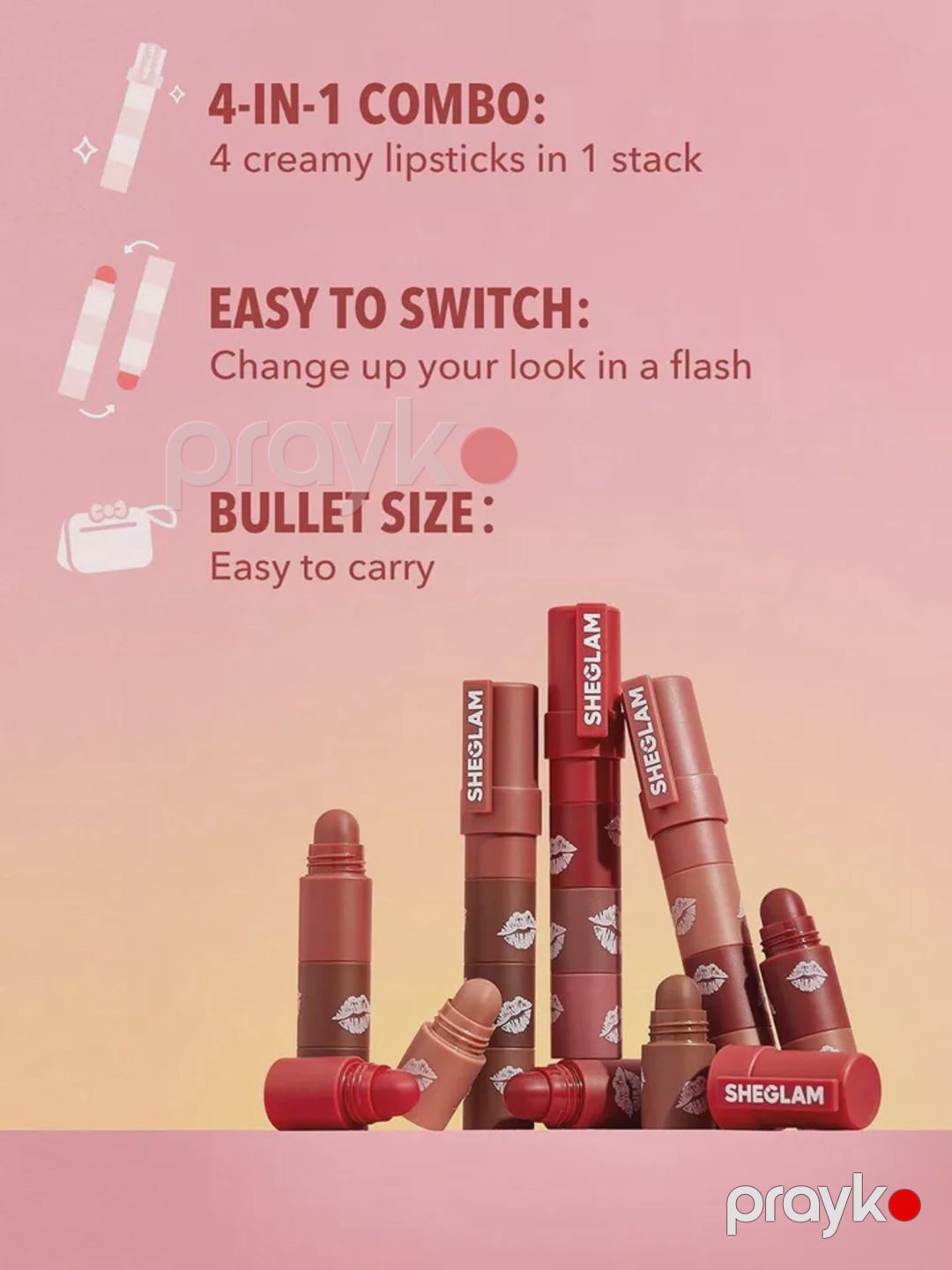 Dodaq boyası dəsti Sheglam 4-в-1 Mega Lip Stack Pink Petal — Mallar, Bakı (2)