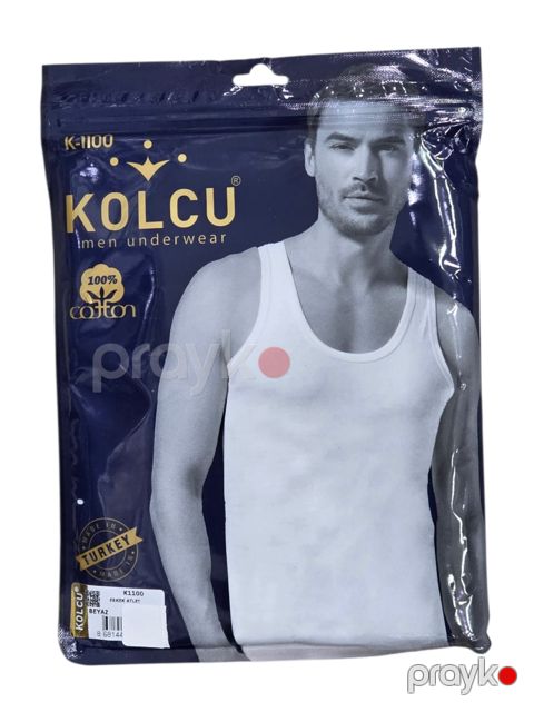 Kişilər üçün mayka Kolcu 1100, ağ, pambıq, ölçü XL — Bakı