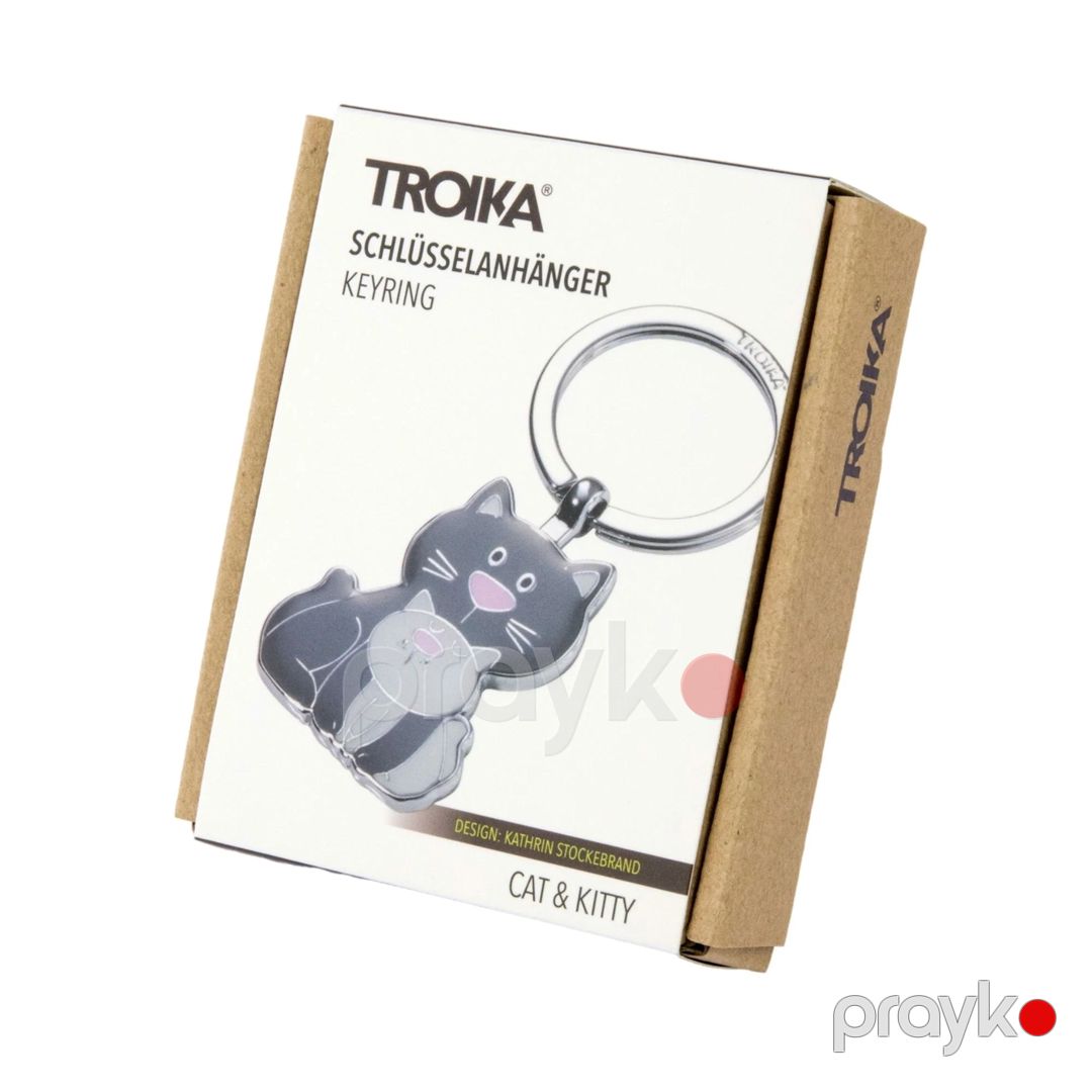 Açar üçün brelok Troika KR18-04-GY Cat with Kitten, metal, 78х35х4 mm — Mallar, Bakı (3)