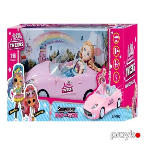 Təkərli oyuncaqlar LOL Tweens uzaqdan idarə olunan maşın və kukla, 1:18 miqyasında model, parlaq çəhrayı, 3 yaş və yuxarı - MP159-2 — Bakı
