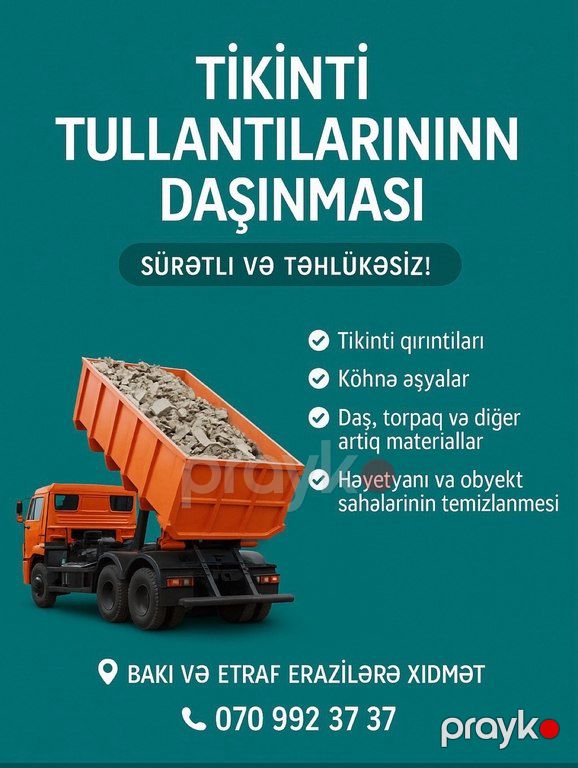 Təmir tullantısı və zibil daşıma xidməti — Logistika, Bakı (8)