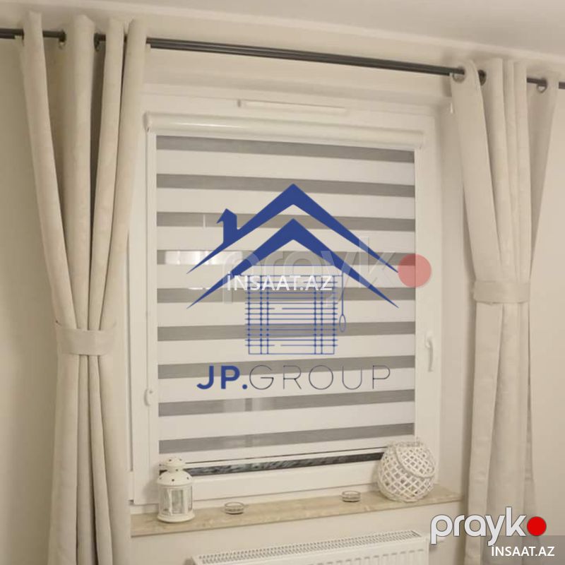 Zebra jalüz pərdələr — Pəncərələr, qapılar, balkonlar, Bakı (2)