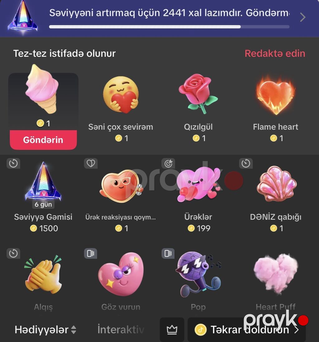 TikTok hesabı satılır 3.2K izləyici, 143K bəyənmə. Aktiv — Oyunlar, konsollər və proqramlar, Masazır (2)