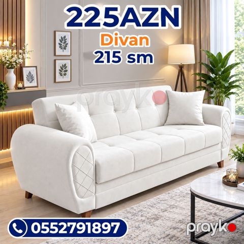 Divan – 215 sm Qiymət: 225 AZN (şəkildə göstərilib) - Müasir, minimal — Bakı