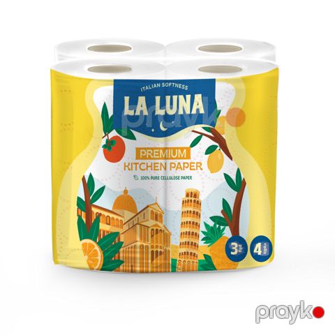 Mətbəx üçün kağız dəsmal La Luna, 3 qat, 4 əd — Bakı
