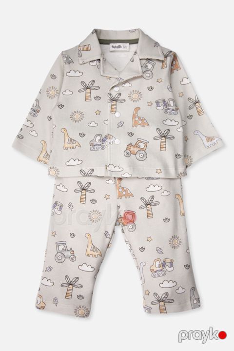 Şalvarlı pijama dəsti Bebetto F1548, açıq yaşıl, pambıq, ölçü 18-24 ay — Bakı