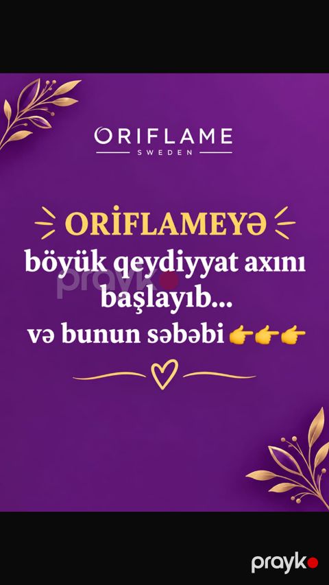 Is elani Oriflamde is 055 775 26 20 — Masazır