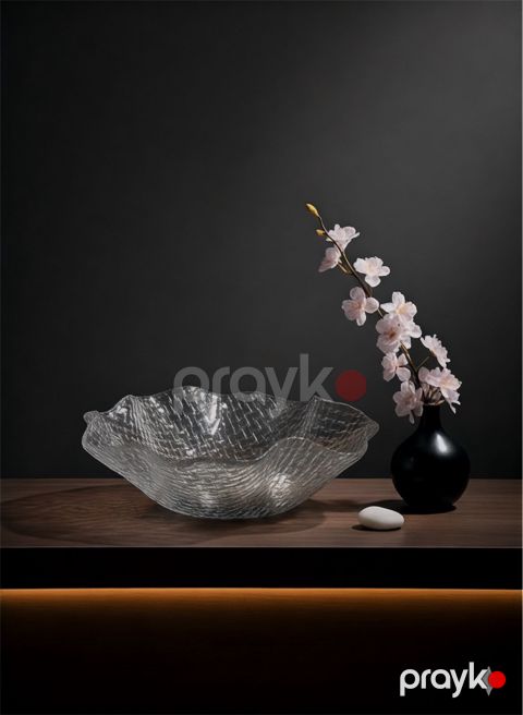 Meyvə qabı 8247, şüşə, şəffaf, 26 sm — Bakı