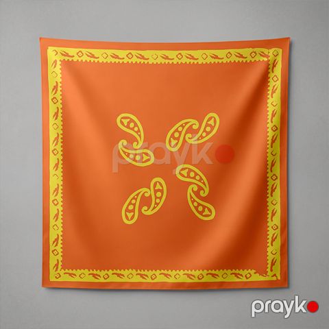 Kəlağayı Süsən S2083, ipək, narıncı, 75x75 sm — Bakı