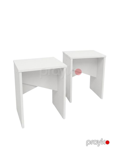 Taburet MB2, laminat, ağ, 35x35x45 sm, 2 əd — Bakı