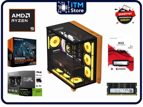 ITMGame B850M Wıfı 6E - Ryzen 9 - 32 GB RAM - RTX5060 Ti 8GB Gaming PC — ITMStore — Computers & Laptops