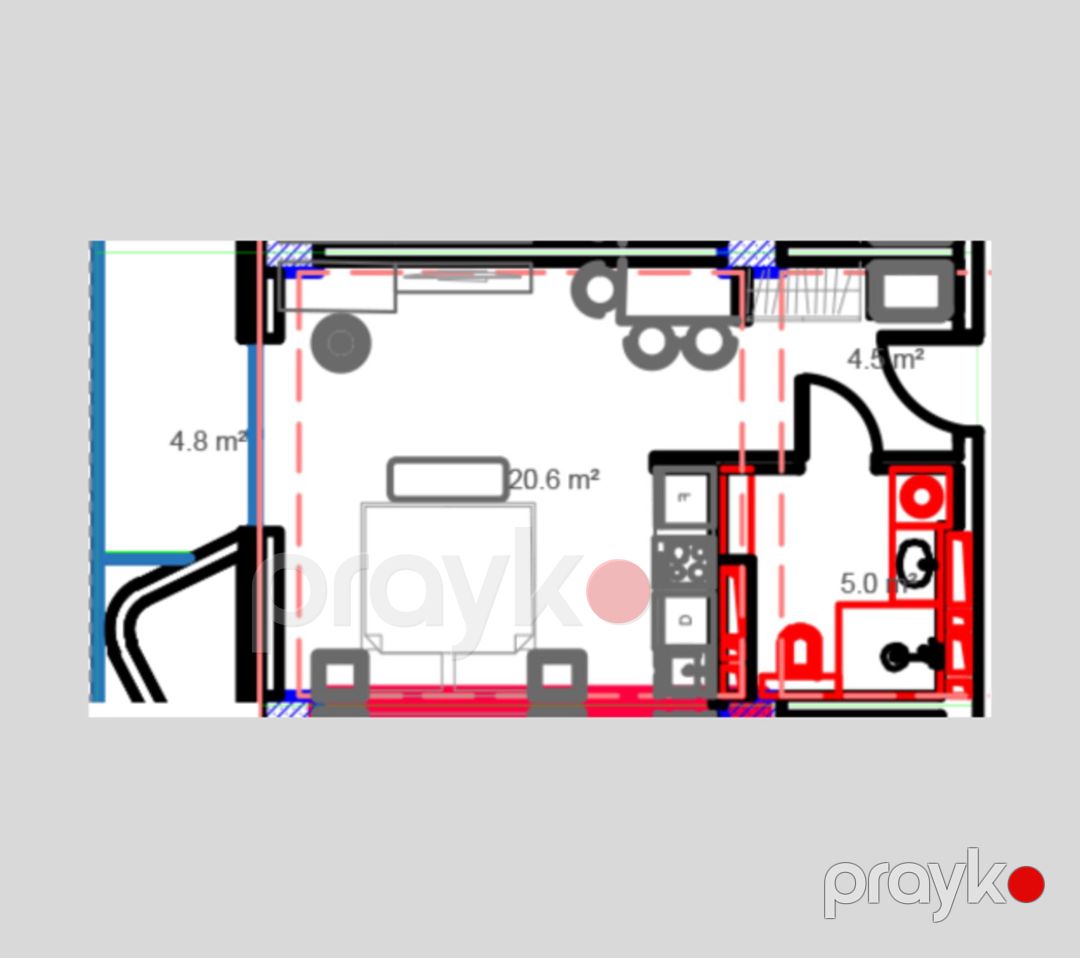 Satılır 1 otaqlı yeni tikili 41 m² — Mənzil, Bakı (8)