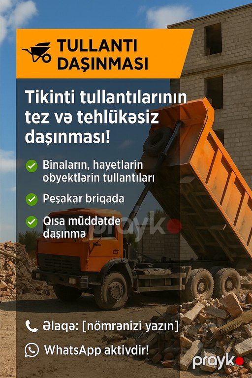 Təmir tullantısı və zibil daşıma xidməti — Logistika, Bakı (7)