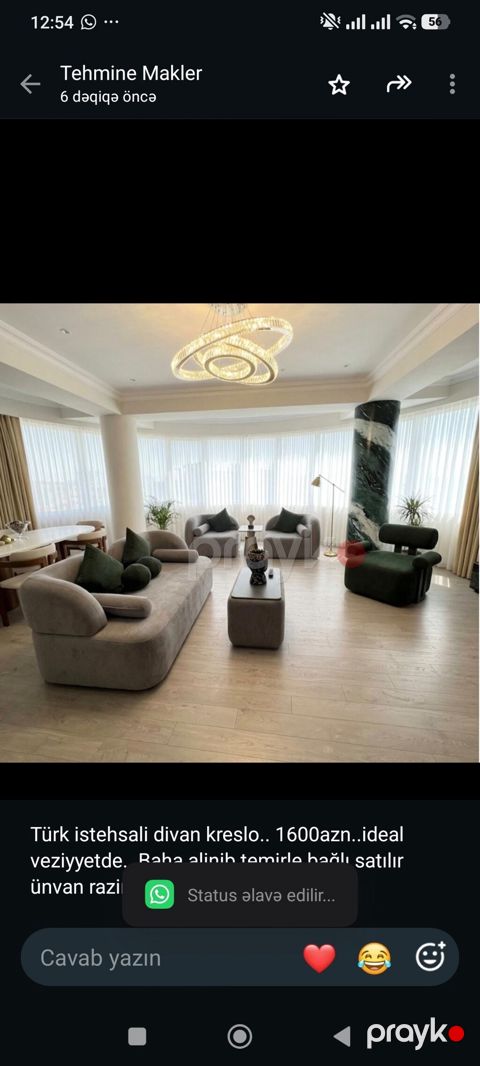 Türk istehsali divan kreslo. 1600azn. ideal veziyyetde. Baha alinib — Bakı