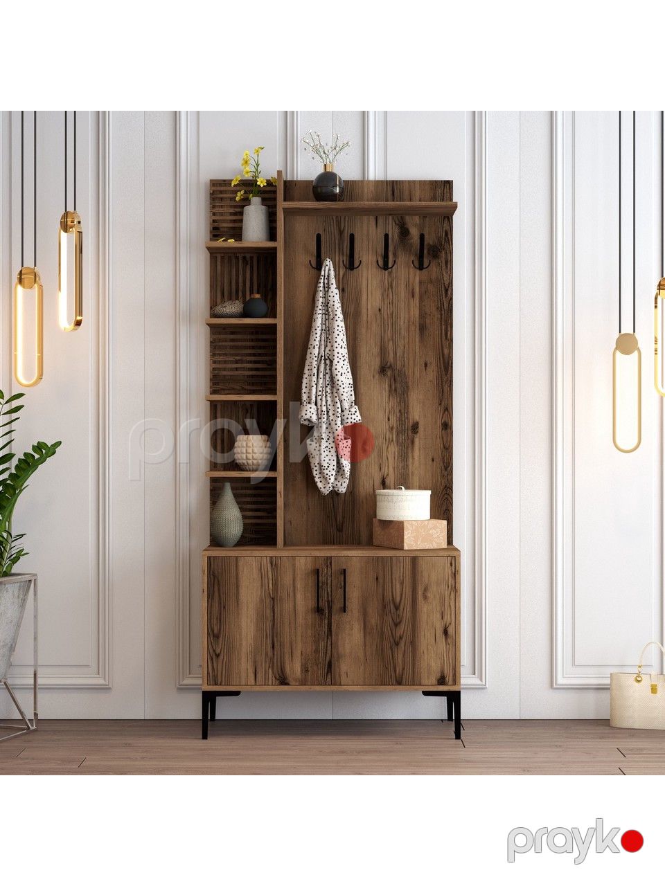 Dəhliz şkafı Elegant Wood ZARR2047, laminat, qəhvəyi, 90x35x200 sm — Şkaflar, Bakı (2)