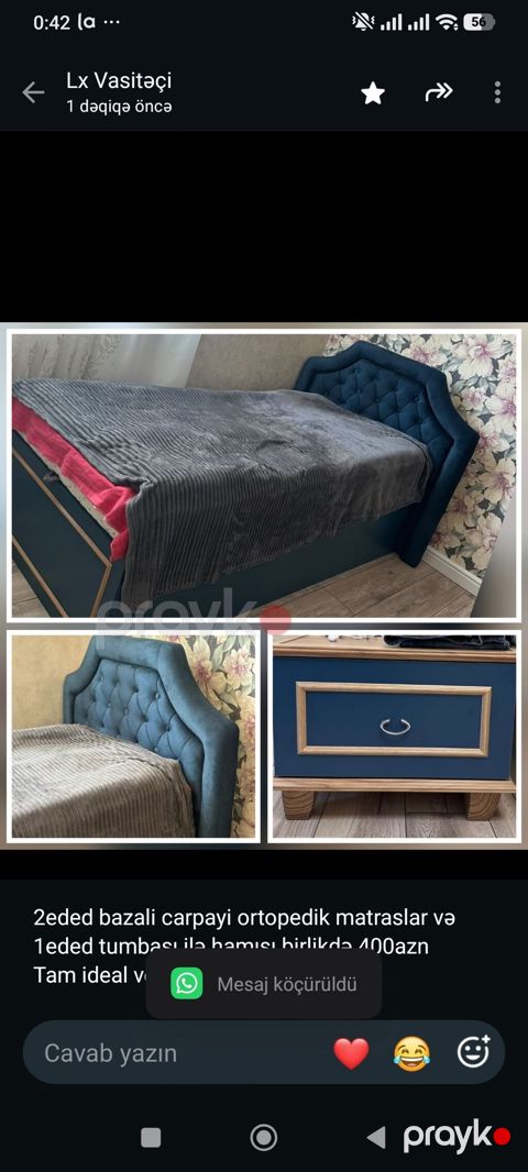 2eded bazali carpayi ortopedik matraslar və 1eded tumbası ilə hamısı — Bakı