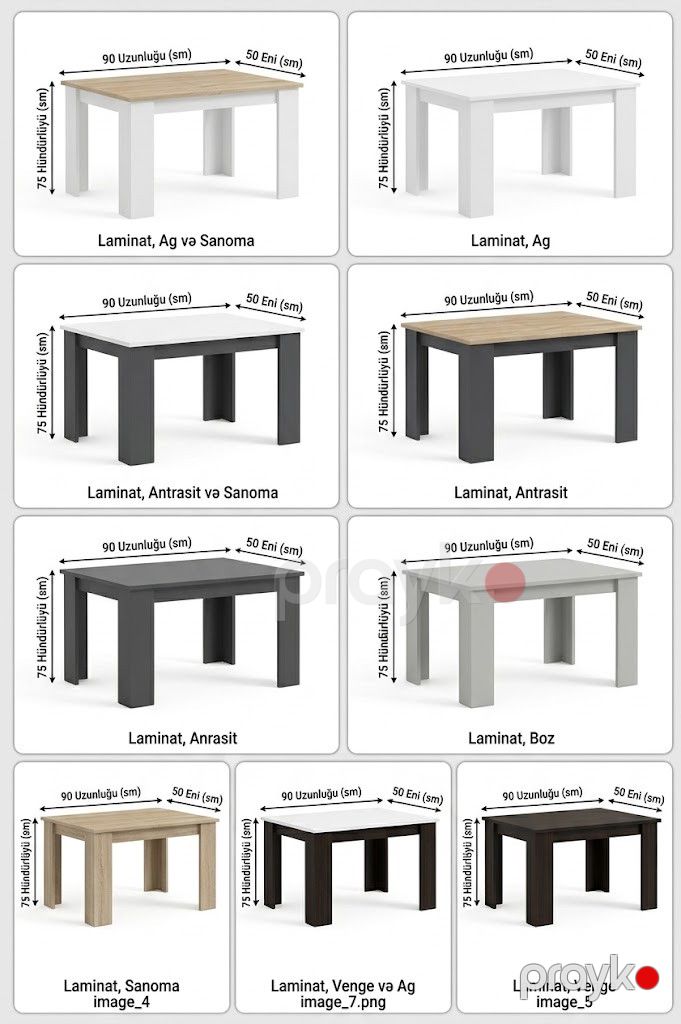 Masa MB1, antrasit/sonoma, laminat, 90x55x75 sm — Mallar, Bakı (2)