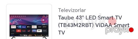 Taube 43" LED Smart TV (TB43M2RBT) – Vıdaa Smart TV - 43 düym LED — Xırdalan