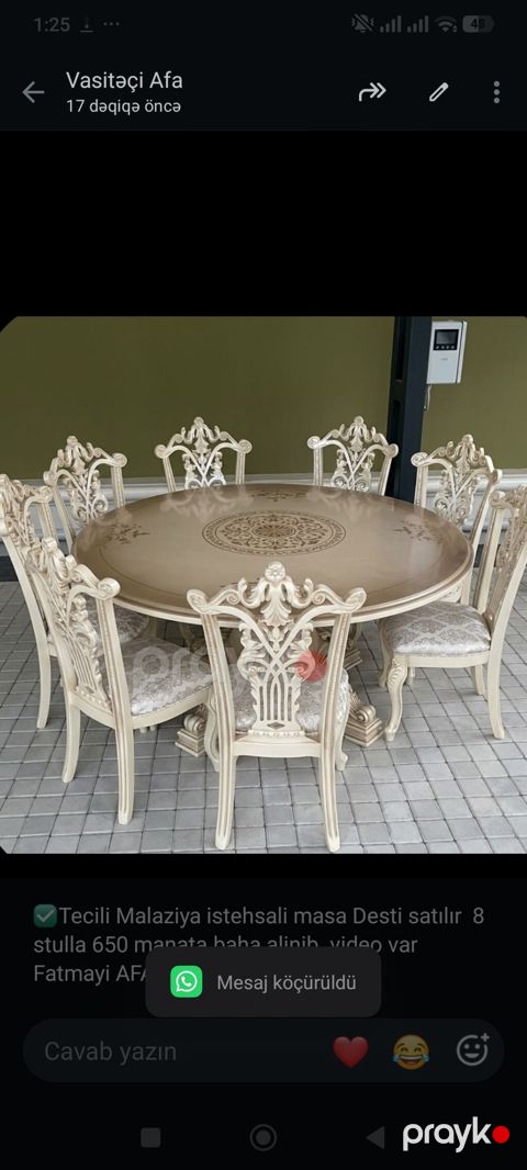 Malaziya istehsali masa Desti satılır 8 stulla 650 — Bakı