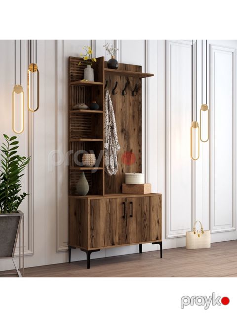 Dəhliz şkafı Elegant Wood ZARR2047, laminat, qəhvəyi, 90x35x200 sm — Bakı