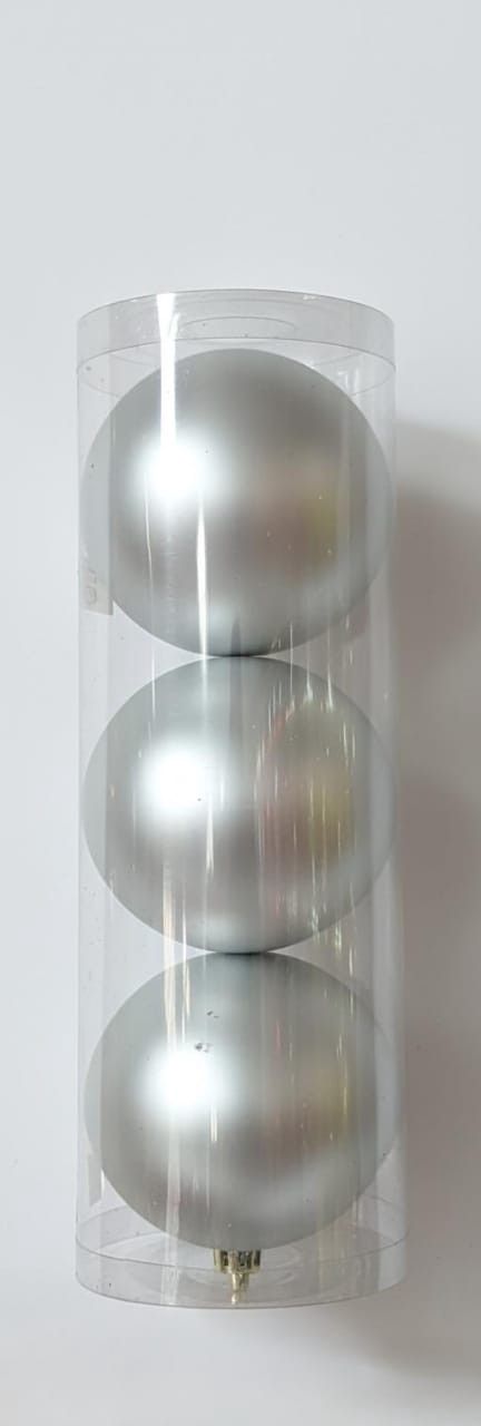 Şam ağacı oyuncaqları dəsti 4001-54, gümüşü, 150 mm, 3 əd — Bakı