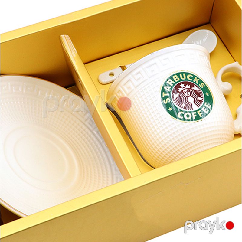 Starbucks klassik keramika coffee fincanı, qaşıq, nəlbəki daxil — Qablar və mətbəx əşyaları, Bakı (3)