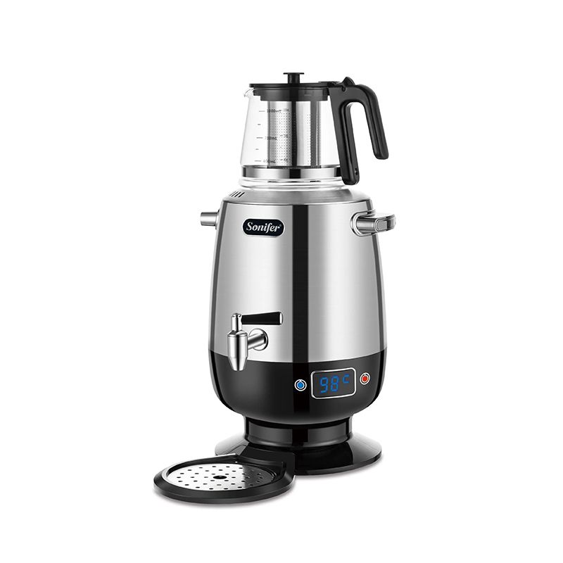 Elektrik Samovar Sonifer SF-2139 Paslanmayan Polad 4L Temperatur Nəzarət Şüşə Çaynik 1L Elektrik Rus Samovarı Dəsti — Samovarlar, Bakı (4)