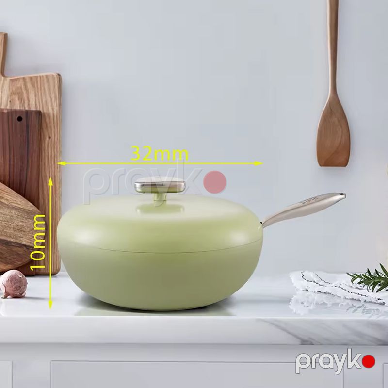 Star ST-5205 Tava Yapışmayan Tökmə Alüminium Materual Qazan Yaşıl Qaz və İnduksiya Sobası Üçün Tava — Qablar və mətbəx əşyaları, Bakı (4)