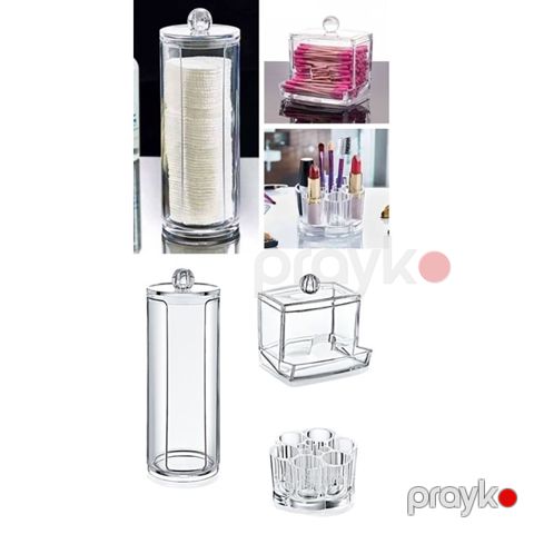 3-lü Kosmetik Orqanayzer Dəsti Dırnaq Boyası Pomada Standı Panbıq Disk Qulaq Çöpü Qabı Şəffaf Makiaj Düzənləyici Dəsti Orqanayzer — Bakı