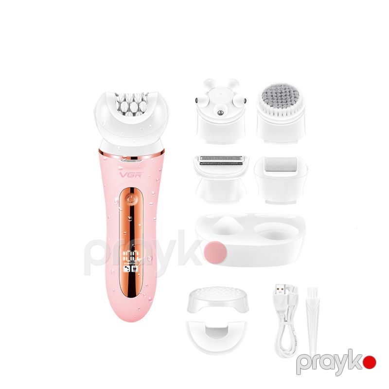 VGR V-751 - Epilyator, Quru və Nəm Epilyasiya, Dəyişdirilə Bilən 5 Başlıq, İki Sürət Rejimi — Usturalar, trimmerler və epilyatorlar, Bakı (3)