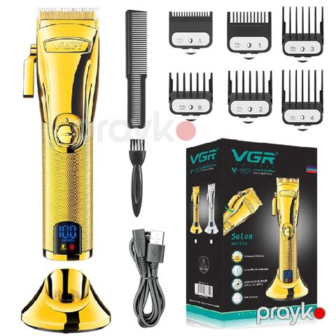 Kişilər Üçün VGR Professional Saç Kəsmə Makinası LCD Ekranlı Elektrikli Saç Kəsmə Maşını Salon Qayçısı — Bakı