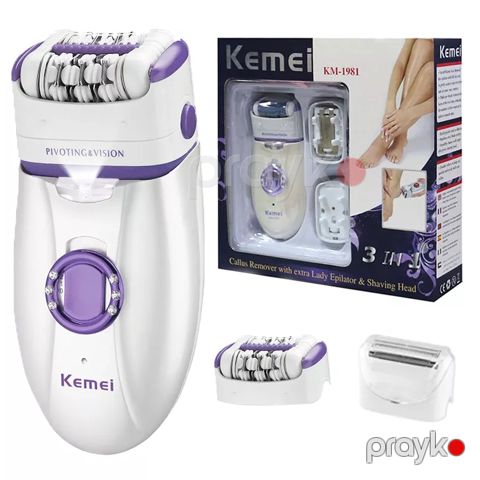 Kemei 3-ü 1-də Elektrikli Epilator Sürətli Şarj Özəlliyi İlə Bütün Bədən Üçün Uygun Epilyator Dəsti — Bakı