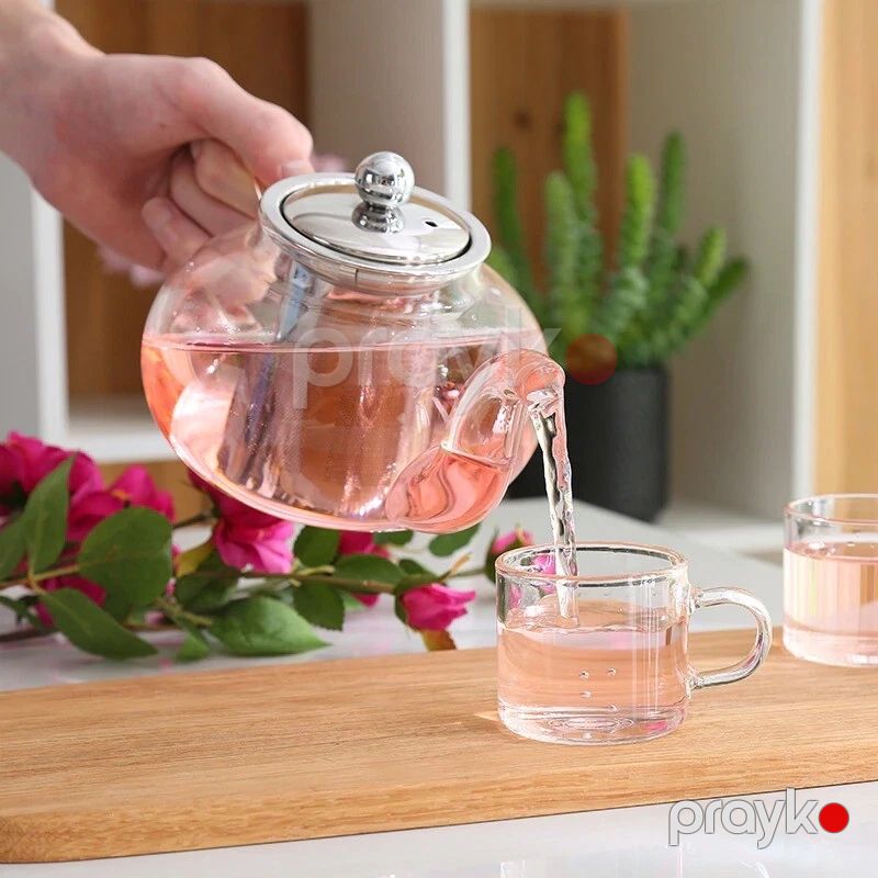 Paslanmayan Polad Süzgəcli Çaynik Şüşə Çaynik 800 ml — Çaynikler və qəhvə qabları, Bakı (5)