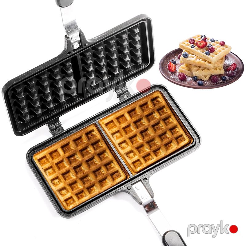 Yüksək Keyfiyyətli Kvadrat Vafli Maker Vafli Hazırlama Maşını Yumurta Vafli Maker Qaz Sobası Üçün Belçika vafli bişirən — Qablar və mətbəx əşyaları, Bakı (6)