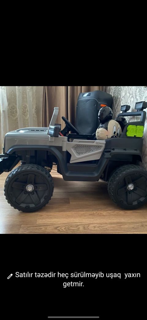 Uşaq üçün elektrikli off-road tipli miniatür maşın - Korpus: boz/qara — Uşaq nəqliyyatı