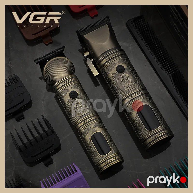 VGR Saç Qırxan Təraş Maşını Vintage Saç Kəsmə Dəsti Professional Kişi Saç Qırxan Elektrikli Matel Trimmer Dəsti Bərbər üçün V-670 — Usturalar, trimmerler və epilyatorlar, Bakı (2)