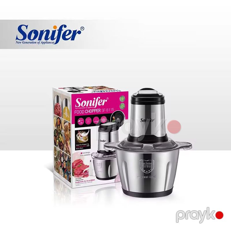 Sonifer SF-8115 Elektrikli Qida Doğrayıcı Çoxfunksiyalı Qida Kombaynı Ətçəkən Tutum 2L — Blenderlər, xırdalayanlar və mikserlər, Bakı (6)