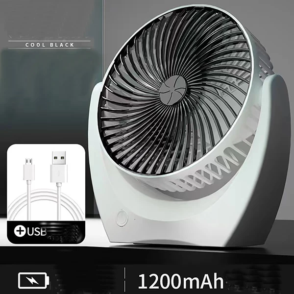 3 həddli güclü və kompakt fırlanan ventilyator Colorful Desktop Fan USB və akumulyatorlu — Mallar, Bakı (2)