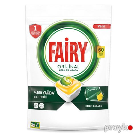 Fairy Limon Qoxulu Qab Yuyucu Kapsul 60 ədəd Bulaşık Makinesi İçin Yuyucu Deterjan Kapsülü — Bakı