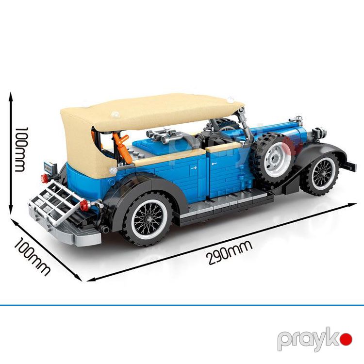 Technique Sembo City Klassik Lego Avtomobil MOC Modeli Klassik Kabriolet Yarış Avtomobili Tikinti Blokları Lego Oyuncaqlar 785 blok — Oyuncaqlar, Bakı (2)