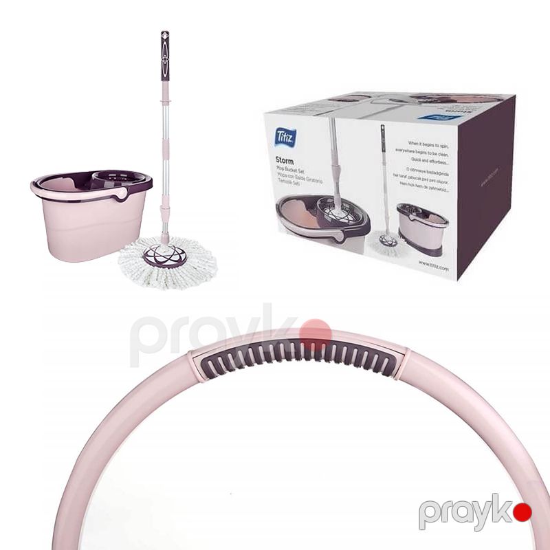 Titiz Döşəmə Temizlik Seti 180 Derece Döner Mikrofiber Mop Paspas Başlıq 10 Lt TP-667 Avtomatik Təmizləmə Temizlik Seti — Mallar, Bakı (5)