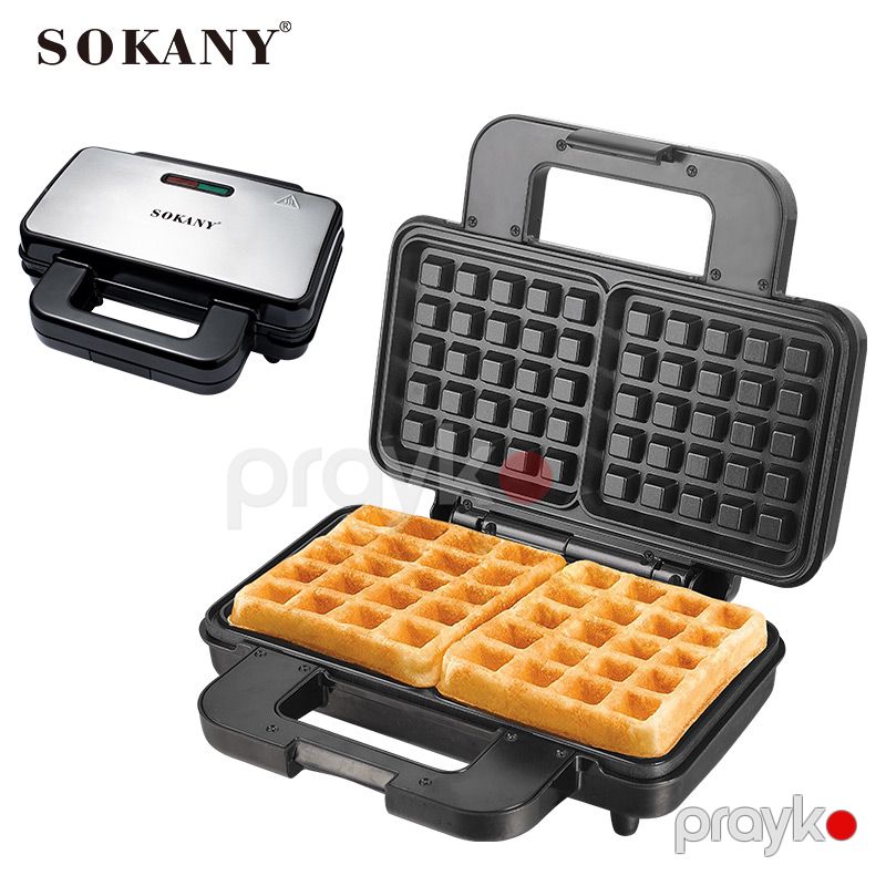 Sokany SK-BBQ-225 - Vafli Bişiricisi, 1000 Vt Yüksək Güclü, İki Tərəfli Qızdırıcı, Yapışmayan Örtük, Asan Təmizlənir, Kompakt və Portativ — Toster və vaflyasıcı, Bakı (2)