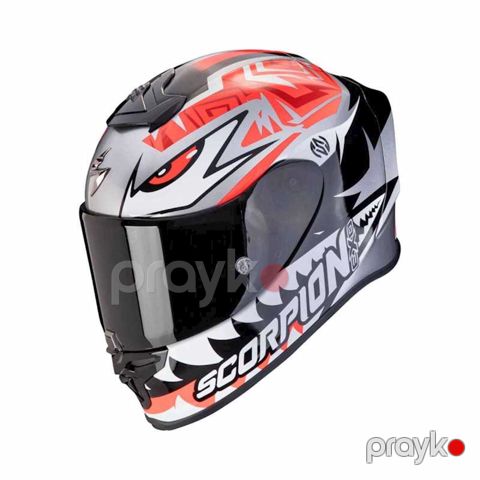 Motosiklet dəbilqəsi Scorpion EXO-R1 Evo Air Zaccone Silver-Black-Red, ölçü L — Bakı