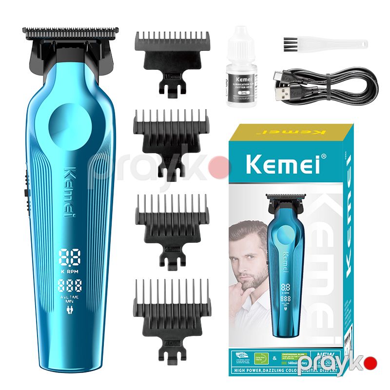 Rəqəmsal Displeyli Peşəkar Timmer Kemei KM-264 LED Kişi Saqqal Qırxan Simsiz Makası — Usturalar, trimmerler və epilyatorlar, Bakı (4)