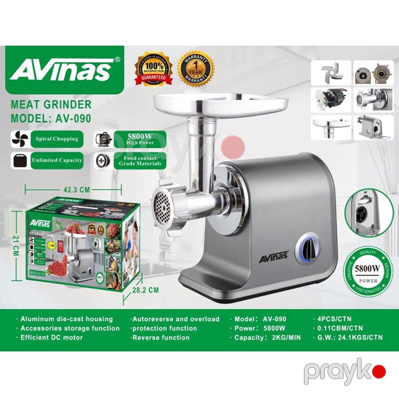 Ətçəkən maşın Avinas AV-090 Elektrikli Ətçəkən 5800W güclü ət çəkən maşını — Digər mətbəx texnikası, Bakı (2)